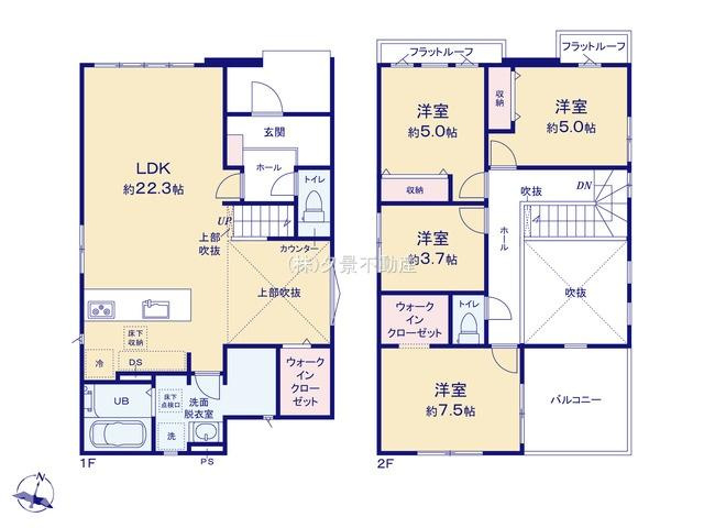 《仲介手数料無料》大宮区三橋４丁目220-1新築一戸建てケイアイグレイスの間取り