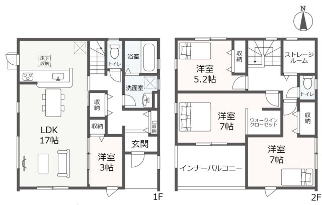 【仲介手数料無料/一宮市】一宮市三条　リーブルガーデンの間取り