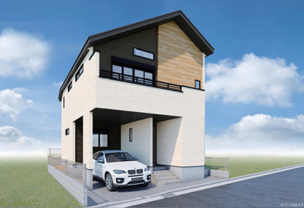 戸塚区汲沢8丁目 新築戸建 5798万円の外観パース