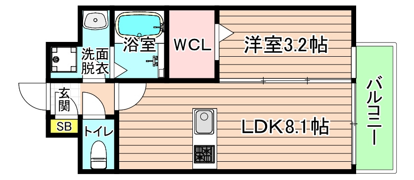 大阪市城東区野江４丁目の賃貸マンションの間取り