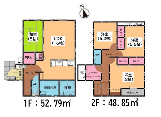 【間取り】 | 福岡市中央区小笹4丁目1期　2号棟（全2棟）【仲介手数料無料・0円】 | 平日、土日祝日もお好きな日時にご見学可能です。お気軽にお問合せ下さい。