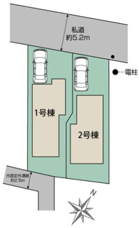 【区画図】 | 【仲介手数料無料！！】府中市是政1丁目　新築戸建て（全2棟）1号棟　5580万円