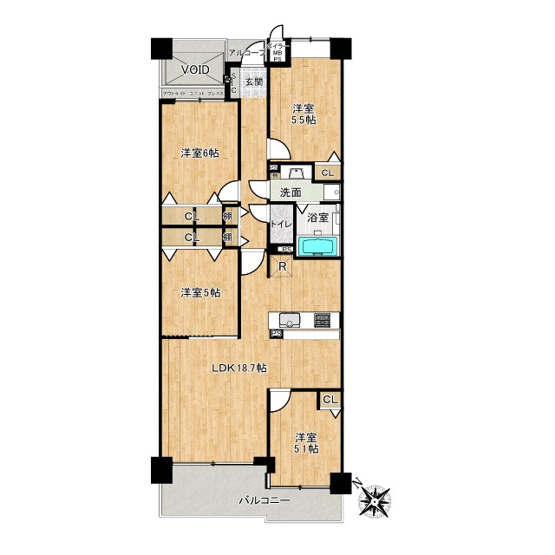 【間取り】 | オークヒルズ香里四番館