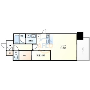 【間取り】 | セレニテフラン谷町四丁目 | セレニテフラン谷町四丁目　間取り