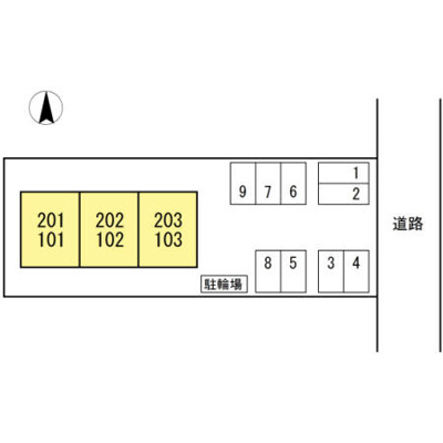 【区画図】 | ハイカムール北久米