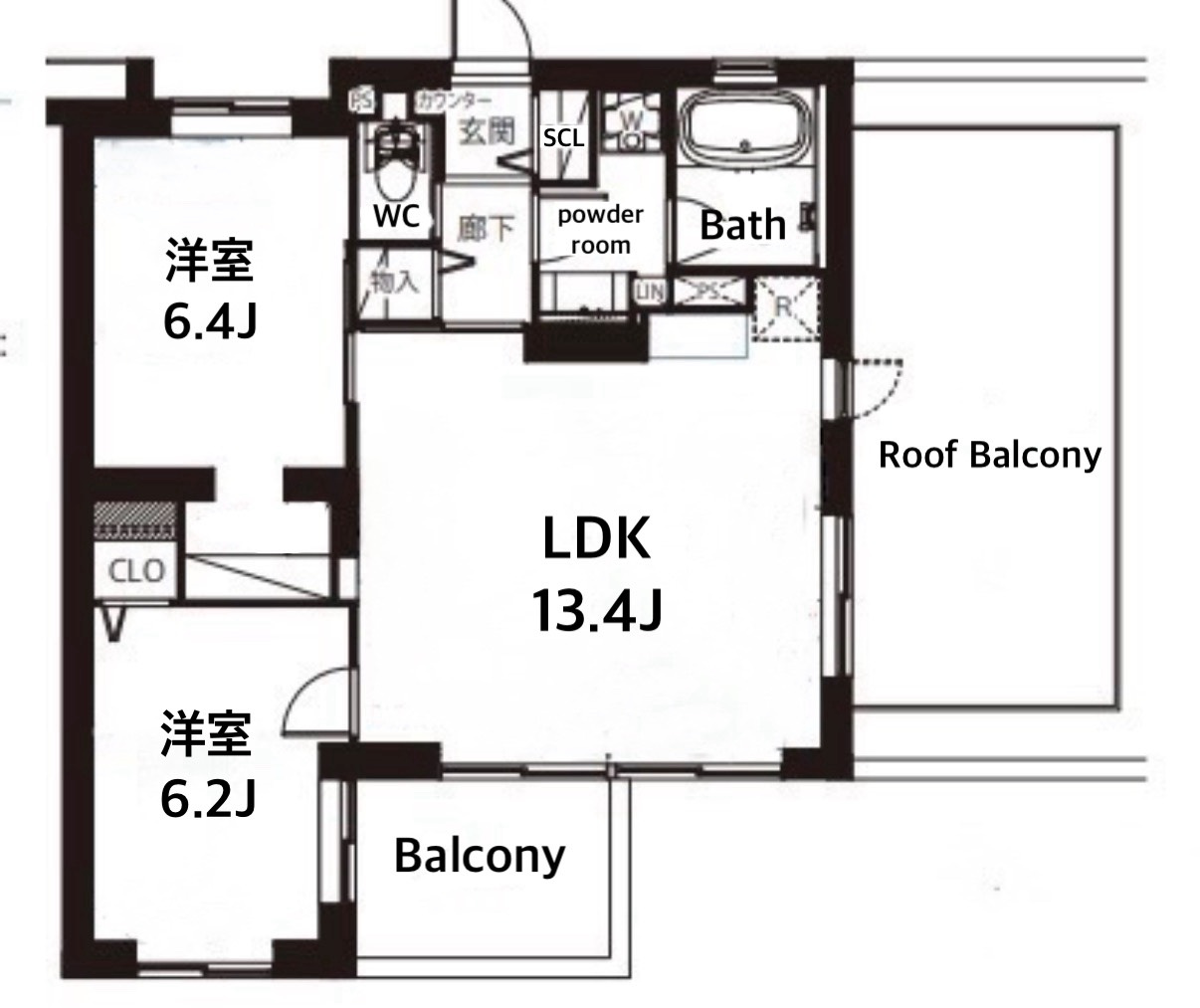 レ・ジェイド上北沢の間取り