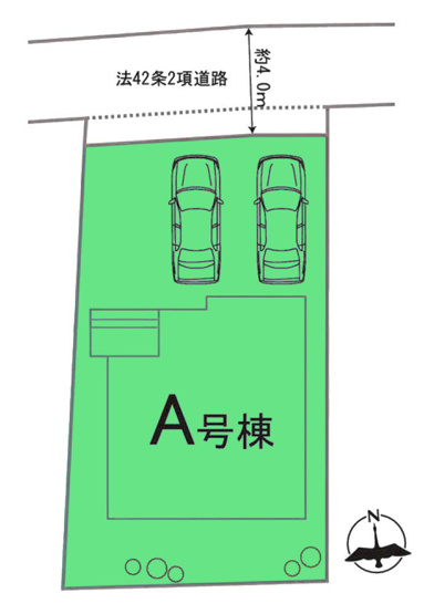 【区画図】 | ハートフルタウン高崎市石原町15ー① | カースペースは並列2台駐車可能！