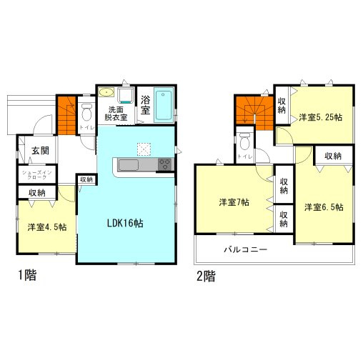 【間取り】 | ハートフルタウン高崎市石原町15ー① | 玄関には嬉しいシューズインクローク完備！
水回りを最短距離で結んだラクラク家事同線！