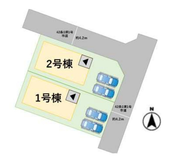 【区画図】 | 福岡市東区美和台4丁目2期　2号棟（全2棟）【仲介手数料無料・0円】 | 区画図です。2号棟