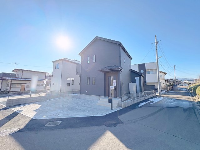 新築戸建・新築建売　福島市南沢又　北沢又小・信陵中の前面道路含む現地写真|北東角地で開放的な立地です！