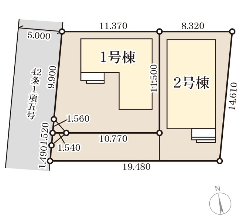 長野市上松４丁目の新築一戸建の区画図