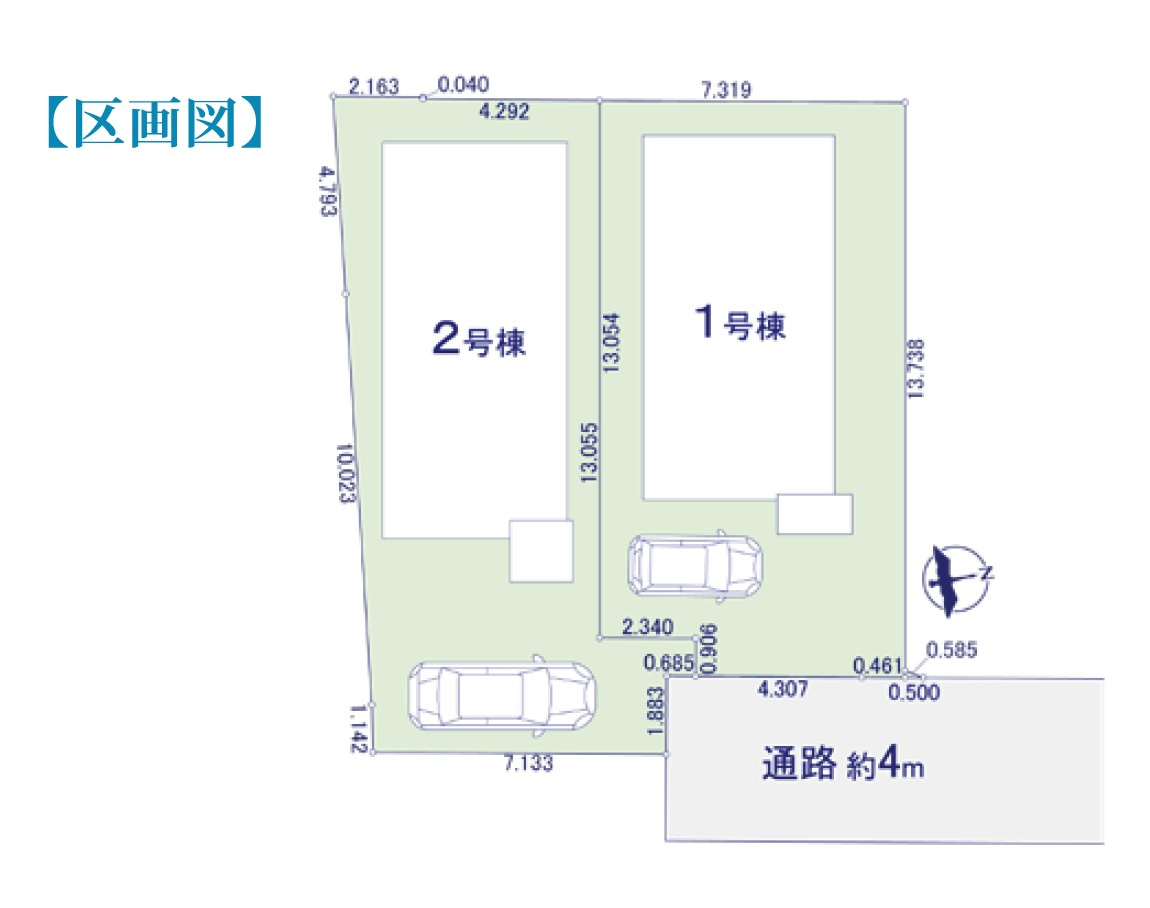 世田谷区粕谷2丁目　新築戸建　全2棟の区画図|区画図

現地ご見学希望・資料請求などお気軽にお問い合わせ下さい！
03-5990-5201