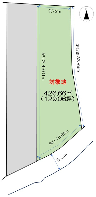 岡山市南区飽浦 土地の区画図|◆対象地は約129坪ございます。