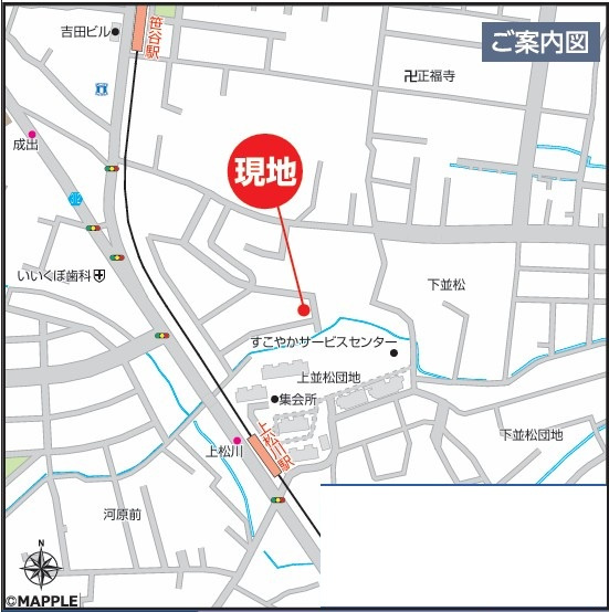 新築戸建・新築建売　福島市南沢又　北沢又小・信陵中の地図|現地案内図