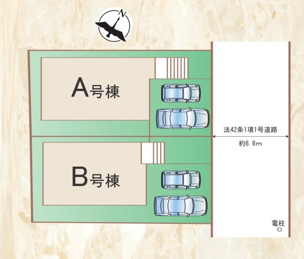 【区画図】 | 福岡市東区土井4丁目第1　B号棟（全2棟）【仲介手数料無料・0円】 | 区画図です。B号棟