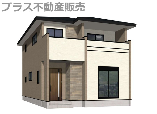 【外観】 | 福岡市東区舞松原5丁目4期　2号棟（全1棟）【仲介手数料無料・0円】 | 完成イメージの外観パースです。