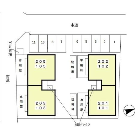 ファミール南山 Aの駐車場