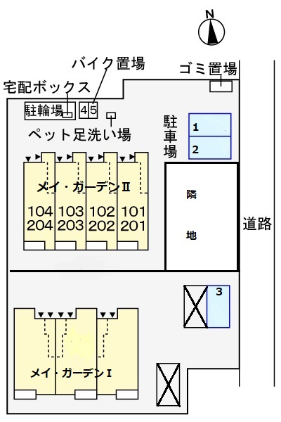 メイ・ガーデンⅡの区画図