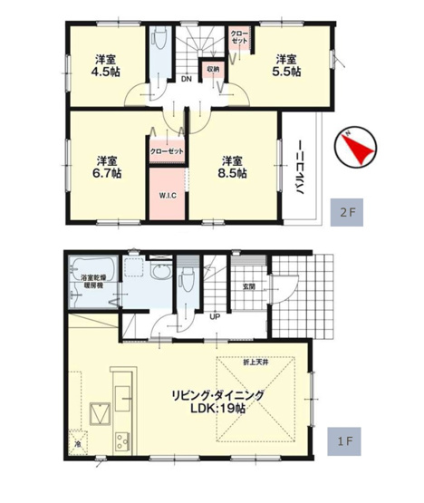 【間取り】 | 福岡市東区千早2丁目5期　2号棟（全2棟）【仲介手数料無料・0円】 | 平日、土日祝日もお好きな日時にご見学可能です。お気軽にお問合せ下さい。