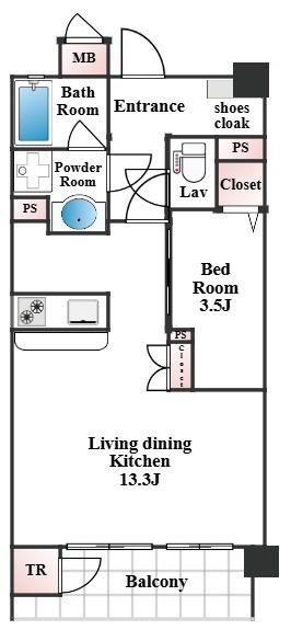 リブレスト三条リバーコートの間取り