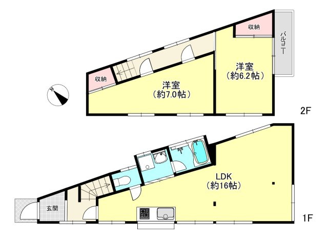 【 売主 】横浜市南区堀ノ内町2丁目　戸建の間取り