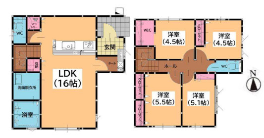 【間取り】 | 福岡市東区香住ケ丘4丁目4期　1号棟（全1棟）【仲介手数料無料・0円】 | 平日、土日祝日もお好きな日時にご見学可能です。お気軽にお問合せ下さい。