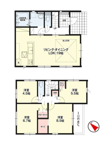 福岡市東区千早2丁目第5-2棟(2号棟)の区画図|配置図（2号棟）