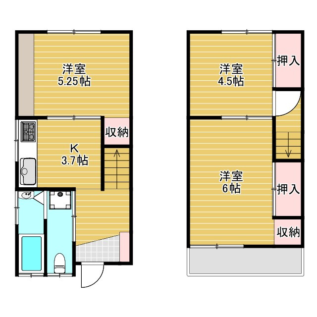 箕輪貸家の間取り