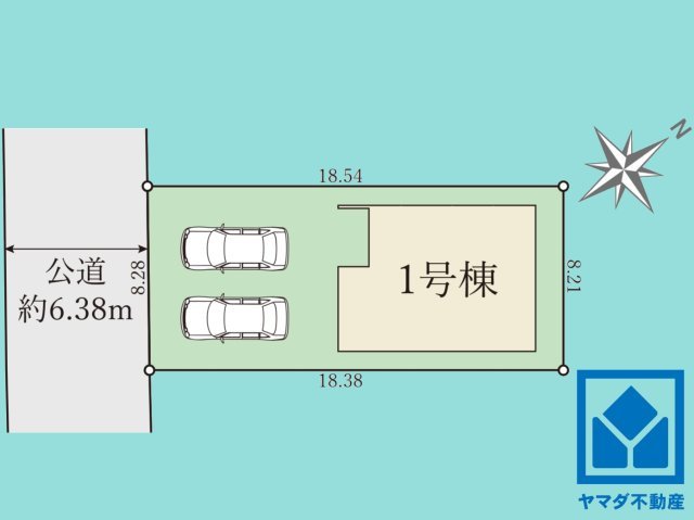 栗東市下鈎　1期　1号棟の区画図