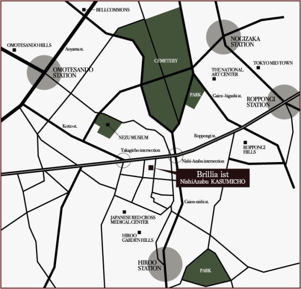 Ｂｒｉｌｌｉａ　ｉｓｔ　西麻布霞町の地図