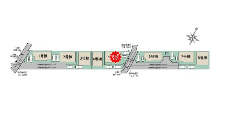 大和市中央林間西5丁目新築戸建て　１号棟の区画図|区画図「大和市中央林間西新築戸建て」
