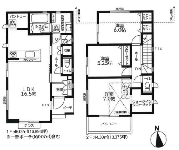 【横浜市保土ケ谷区法泉3丁目6-66新築戸建て】★仲介手数料無料★（初音が丘小学校・橘中学校）の間取り