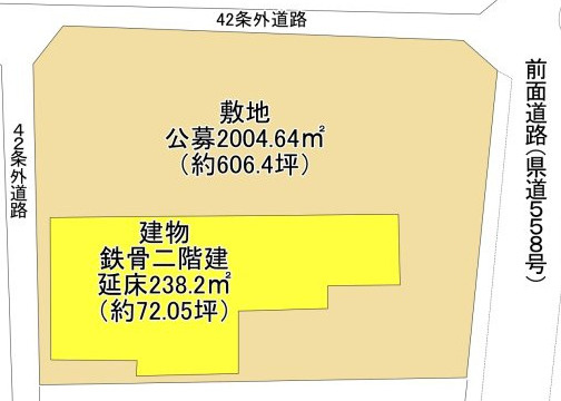 大津市苗鹿１丁目の事業用地の区画図