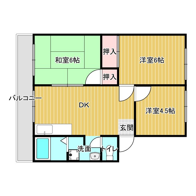 青葉丘ハイツ　A棟の間取り