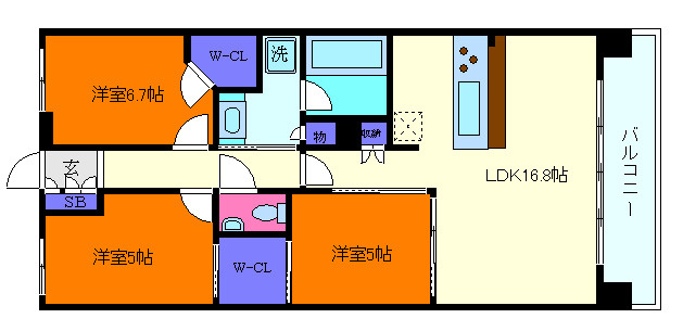 パークシュロス芦屋の間取り
