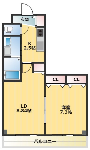 【間取り】 | ベルレジデンス | オートロック付き！1LDKの間取りです！