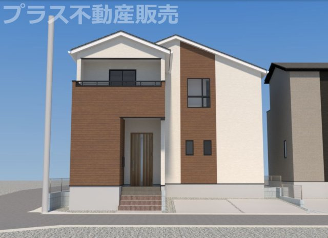 【外観】 | 福岡市南区弥永2丁目3期　1号棟（全2棟）【仲介手数料無料・0円】 | 完成イメージの外観パースです。