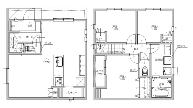 【間取り】 | 厚木市愛甲東三丁目　新築分譲住宅　全1棟