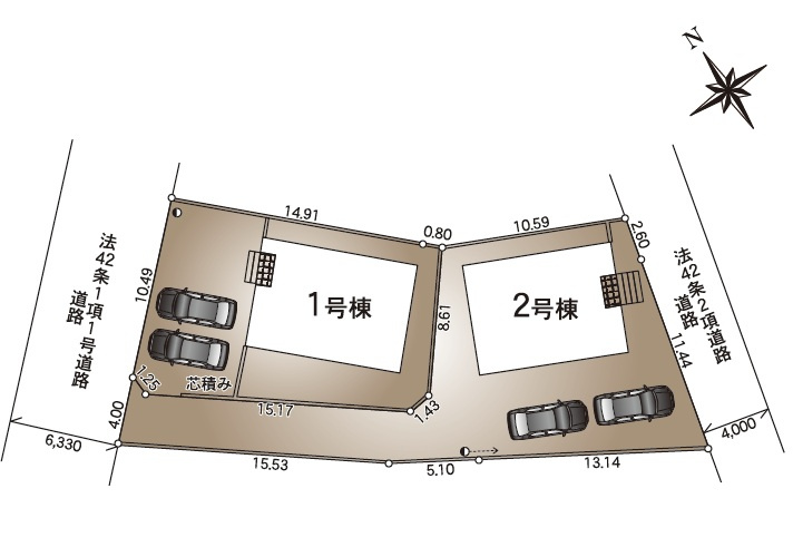 村井町南3丁目の区画図