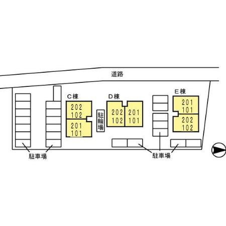 サンライズヒル福田D棟の区画図