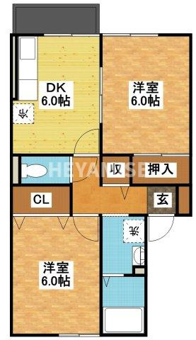 サンライズヒル福田D棟の間取り