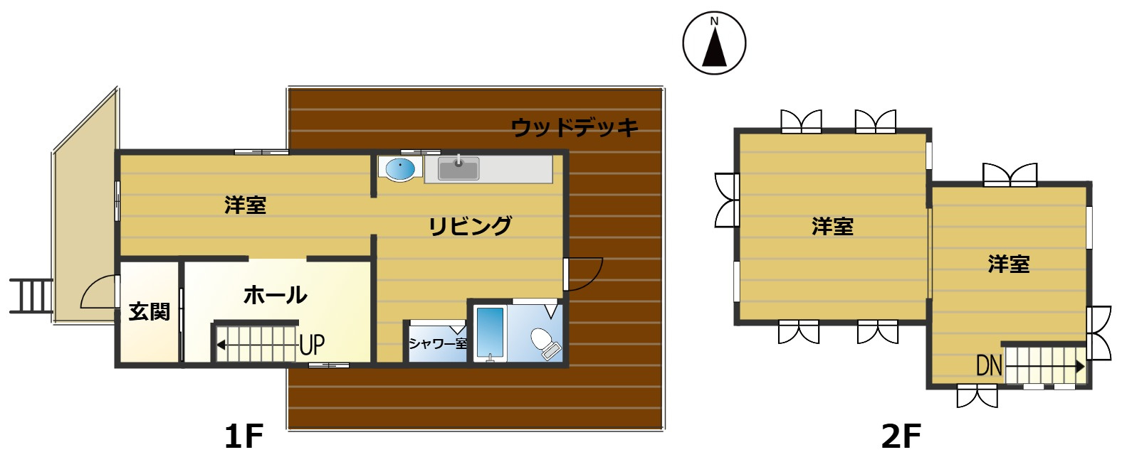 高島市今津町深清水中古ログハウスの間取り