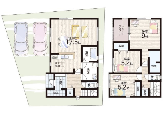 藤井寺市道明寺　第5期　新築一戸建ての間取り