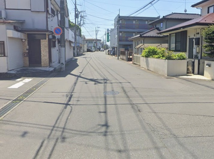 【土地】川越市霞ケ関北２丁目売地の前面道路含む現地写真