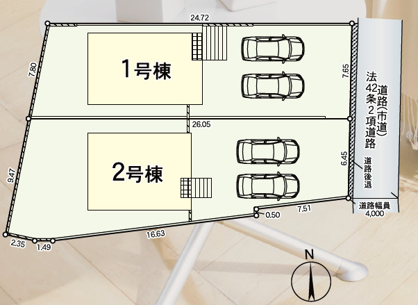 久留米市安武町安武本新築建売第4の区画図