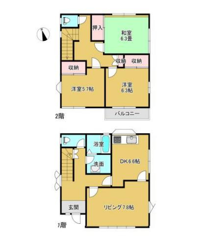 水戸市元吉田町　中古戸建の間取り