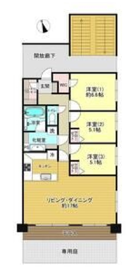 売マンション　小山市駅東通りの間取り