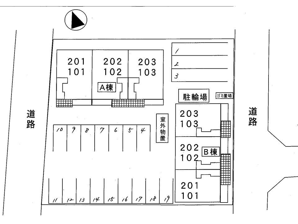 メゾン・ド・アンジュＢの区画図