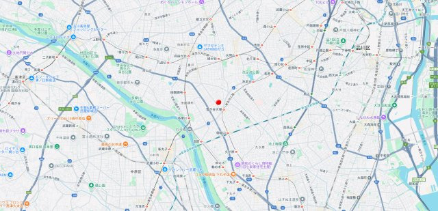 世田谷区東玉川１丁目貸家の地図