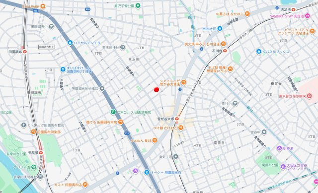 世田谷区東玉川１丁目貸家の地図
